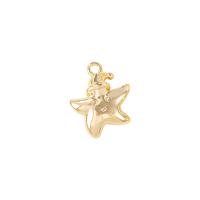 Brass Star Pendants, gold color plated 