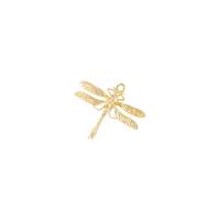 Animal Brass Pendants, Dragonfly, gold color plated 