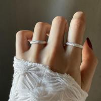 Стерлингового серебра кольцо, Серебро 925 пробы, разный размер для выбора & Женский, серебряный, продается PC