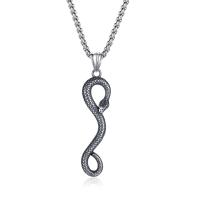 Stainless Steel Jewelry Necklace, 304 Stainless Steel, Snake, Vacuum Ion Plating, fashion jewelry & for man 