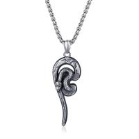 Stainless Steel Jewelry Necklace, 304 Stainless Steel, Snake, Vacuum Ion Plating, fashion jewelry & for man 