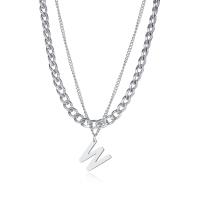 Stainless Steel Jewelry Necklace, 304 Stainless Steel, with 1.97inch extender chain, Double Layer & fashion jewelry & for woman, original color, 18mm Approx 16.14 Inch 