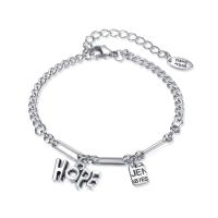 Stainless Steel Charm Bracelet, 304 Stainless Steel, with Zinc Alloy, with 2.36inch extender chain, fashion jewelry & for woman, original color Approx 6.89 Inch 