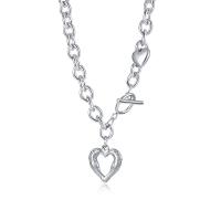 Stainless Steel Jewelry Necklace, 304 Stainless Steel, Heart, fashion jewelry & Unisex, original color, 22mm Approx 17.32 Inch 