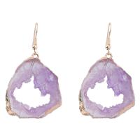 Resin Zinc Alloy Earring, with Resin, high quality plated, fashion jewelry & for woman, purple 
