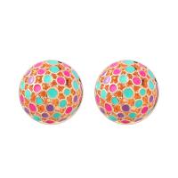 Enamel Zinc Alloy Stud Earring, high quality plated, fashion jewelry & for woman, multi-colored 