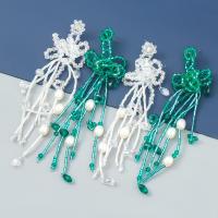 Plastic Pearl Zinc Alloy Earring, with ABS Plastic Pearl & Glass & Acrylic, fashion jewelry & for woman 