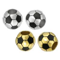Stainless Steel Large Hole Beads, 316 Stainless Steel, Football, Vacuum Ion Plating, DIY & enamel Approx 4mm 
