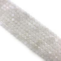 Natürliche Weiße Achat Perlen, Weißer Achat, rund, DIY & verschiedene Größen vorhanden & facettierte, weiß, Länge:ca. 14.96 ZollInch, verkauft von Strang