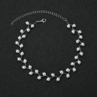 Collar de perlas de plástico, aleación de zinc, con Perlas plásticas, con 3.94inch extender cadena, Joyería & para mujer, más colores para la opción, longitud:aproximado 11.02 Inch, Vendido por Sarta