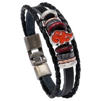 Leather Bracelet, with Zinc Alloy, plated, fashion jewelry 