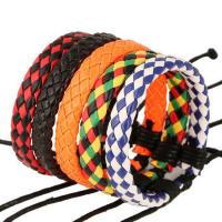 PU Leather Cord Bracelets, with Wax Cord, with 9-10cm*2 extender chain, Adjustable & fashion jewelry & Unisex 12mm cm 