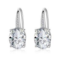 Brass Drop Earring, with Rhinestone, platinum plated, micro pave cubic zirconia & for woman 