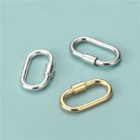 925 Sterling Silver Screw Carabiner Lock Charms, DIY & hollow Inner Approx [
