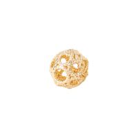 Brass Spacer Beads, Round, gold color plated, hollow 