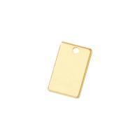 Brass Jewelry Pendants, Rectangle, gold color plated 