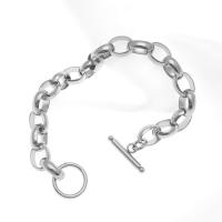 Stainless Steel Chain Bracelets, 304 Stainless Steel, machine polished, fashion jewelry original color 