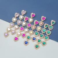 Zinc Alloy Rhinestone Drop Earring, high quality plated, fashion jewelry & for woman & with glass rhinestone & with rhinestone 