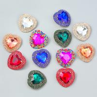 Zinc Alloy Rhinestone Stud Earring, Heart, high quality plated, fashion jewelry & for woman & with glass rhinestone & with rhinestone 