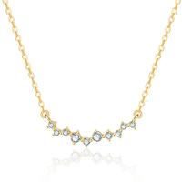 Brass Cubic Zirconia Necklace, plated, for woman & with cubic zirconia 