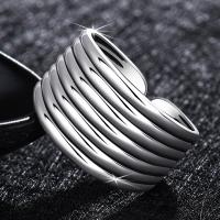 metal Anillo de dedo Cuff, chapado en color de plata, Ajustable & diferentes patrones para la opción & para hombre, 20.65mm, Vendido por UD