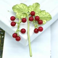 Zinc Alloy Jewelry Brooch, Cherry, stoving varnish, fashion jewelry & for woman 