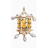 Freshwater Pearl Brooch, Zinc Alloy, with Freshwater Pearl, gold color plated, for woman & enamel 
