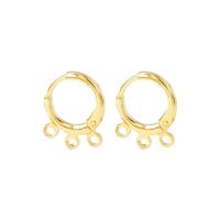 Brass Lever Back Earring Component, gold color plated, DIY & micro pave cubic zirconia 