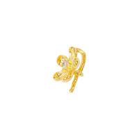 Brass Peg Bail, gold color plated, DIY & micro pave cubic zirconia 