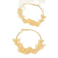 Zinc Alloy Hoop Earring, fashion jewelry & for woman, golden 