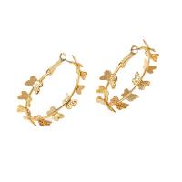 boucles d'oreilles cerceau en alliage zinc, alliage de zinc, bijoux de mode & pour femme, doré Vendu par paire