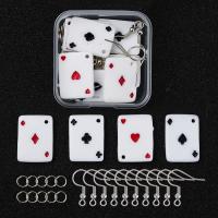Resin Earring Finding Set, with Zinc Alloy, Poker, DIY 