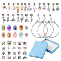 DIY Jewelry Finding Kit, Zinc Alloy, with Resin, enamel, multi-colored 