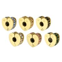 316 Stainless Steel European Clip, Heart, Vacuum Ion Plating, DIY & with rhinestone Approx 3mm 