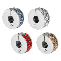 316 Stainless Steel European Clip, Round, DIY & with rhinestone Approx 4mm 