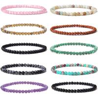 Bracelets en pierres précieuses, pierre gemme, Rond, fait à la main, élastique & différents matériaux pour le choix & unisexe, plus de couleurs à choisir, 4mm .09 pouce, Vendu par PC