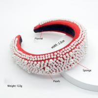 Hair Bands, Velveteen, with Sponge & Plastic Pearl, fashion jewelry & for woman 55mm 