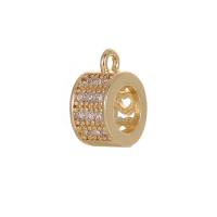 Cubic Zirconia Micro Pave Brass Pendant, gold color plated & micro pave cubic zirconia 