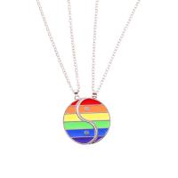 Couple Zinc Alloy Necklace, stoving varnish, Unisex multi-colored Approx 20.62 Inch 