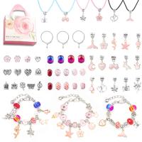 Children DIY String Beads Set, Zinc Alloy, with Crystal, for children, multi-colored Approx 6.29 Inch 