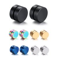 Magnetic Earring, 304 Stainless Steel, Flat Round, plated & for man 