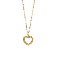 Stainless Steel Jewelry Necklace, 304 Stainless Steel, with Shell, with 1.97inch extender chain, Heart, Vacuum Ion Plating, fashion jewelry & for woman, golden Approx 15.75 Inch 