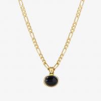 Brass Jewelry Necklace, with Agate, with 1.97inch extender chain, 14K gold-filled, fashion jewelry & for woman, golden, 10*12mm,25*13mm Approx 19.69 Inch 