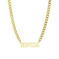 Stainless Steel Jewelry Necklace, 304 Stainless Steel, with 1.97inch extender chain, Vacuum Ion Plating, Each custom text must be less than 10 letters & fashion jewelry & for woman Approx 17.72 Inch 