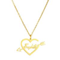 Stainless Steel Jewelry Necklace, 304 Stainless Steel, with 1.97inch extender chain, Heart, Vacuum Ion Plating, Each custom text must be less than 10 letters & fashion jewelry & Unisex Approx 17.72 Inch 