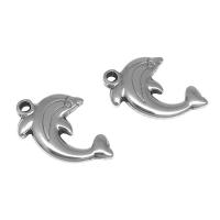 Stainless Steel Animal Pendants, 304 Stainless Steel, Dolphin, machine polished, DIY, original color 