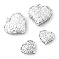 pendentifs de cœur en inox , Acier inoxydable 304, coeur, machine poli, DIY & styles différents pour le choix, couleur originale Vendu par sac