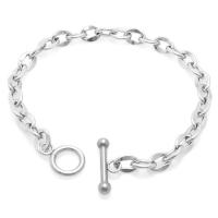 Stainless Steel Chain Bracelets, 304 Stainless Steel, machine polished, DIY original color 