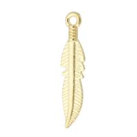 Zinc Alloy Leaf Pendants, Feather, plated, Unisex Approx 1.5mm 