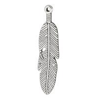 Zinc Alloy Feather Pendants, plated, Unisex Approx 2mm 